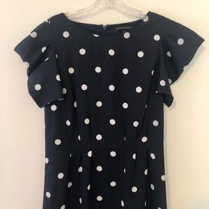 Banana Republic Navy polka dot dress